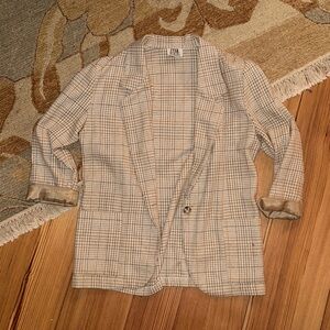 Zara Women's Tan Plaid Blazer